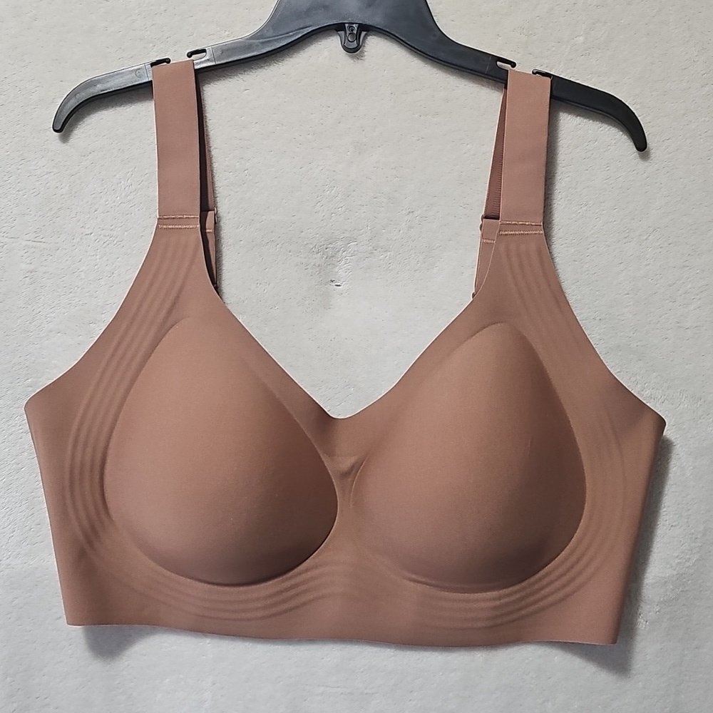 Viral Shecurve Seamless Soft Comfort Jelly Strip Wireless Bra 4XL Coffee Color - Picture 2 of 7